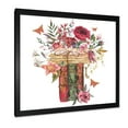 thumbnail image 2 of Designart 'Wildflowers With Vintage Old Books' Farmhouse Framed Art Print, 2 of 4