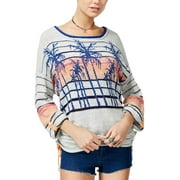 Free People Womens Palm Breeze Graphic Sweater Sky S