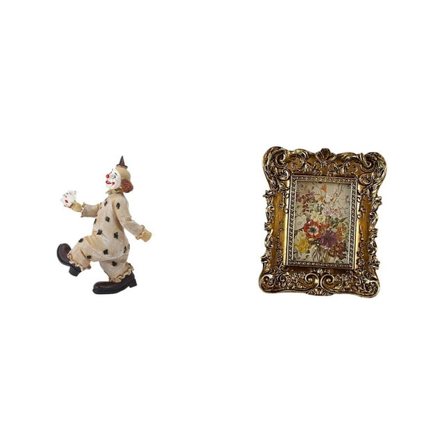 Figuras de payasos,Estatua de payaso,escultura,adorno de mesa,Marco de fotos,Marco de fotos retro vintage para mesa,Marco de fotos decorativo para colgar en la pared