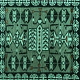 thumbnail image 1 of Ahgly Company Indoor Square Abstract Turquoise Blue Modern Area Rugs, 3' Square, 1 of 4