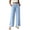 Blue, variant on Wide Leg Pants for Women Lounge High Elastic Waist Trendy Lace Fringed Hem Trousers Summer Comfy Beach Clothes