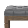 thumbnail image 3 of Waverly 28 inch Wide Traditional Rectangle Small Tufted Ottoman Bench in Stone Grey Vegan Leather, 3 of 5