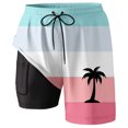 thumbnail image 3 of YAYUBA Mens Swim Trunks 7 Inch 2 In 1 Compression Liner Quick Dry Breathable Drawstring Swimwear Loose Multi Pockets Beach Funny Beach Pool, 3 of 4