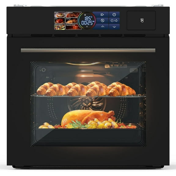 24" Built-in Electric Convection Oven, 2.5Cu. ft, Smart Screen, Safety Lock, ETL CertifiedDoor