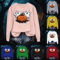 thumbnail image 2 of Godom Halloween Womens Sweatshirts Pumpkin Graphic Crewneck Long Sleeve Tops Casual Loose Pullover Shirts 2025 Clothes, 2 of 7