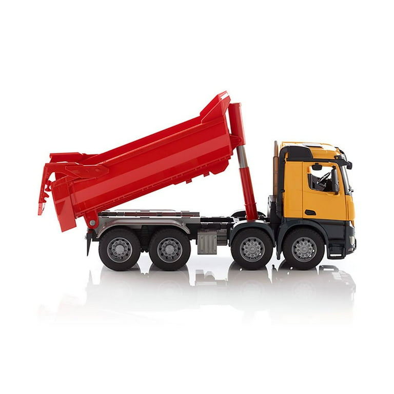 Bruder Toys Plastic MB Arocs Half Pipe Construction Dumpster Truck Yellow Red