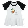 thumbnail image 2 of iDzn You're All I Avo Wanted Novelty Avocado Dresses For Baby, Newborn Babies Skirts, Infant Princess Dress, 0-24M Kids Graphic Clothes (Black Raglan Dresses, 12-18 Months), 2 of 5