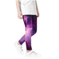 thumbnail image 3 of Odeerbi 3-12 Years Kids Girls Leggings Starry Sky Print Stretchy Tights Compression Pants Starlit High Waist Soft Pantyhose, 3 of 4