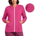 thumbnail image 3 of Vivianyo HD Women's V‑Neck Zip Up Nurse Work Sweatshirt, Fitted Stretch Long Sleeve Top, Fall Uniform Cover Up with Pen Sleeve Slots and Pockets for Medical Workplace and Daily Errands, Sizes S-2XL, 3 of 7