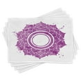 thumbnail image 1 of Ambesonne Purple Place Mats Set of 4, Mandala Splash, Standard Size, Purple White, 1 of 6