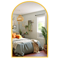 thumbnail image 2 of JIOABL 30"x 40" Arched Shatterproof Bathroom Mirror, Tempered Glass, 2 Sided Anti-Rust for Vanity Wall Decor, Gold, 2 of 8