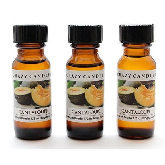 Cantaloupe 3 Bottles 1/2 FL Oz Each 15ml Premium Grade Scented Fragrance Oil by Crazy Candles