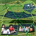 thumbnail image 3 of Kids Outdoor Toys, 13ft Geometric Dome Climber Play Center, Kids Climbing Dome Tower with Hammock, Rust & UV Resistant Steel Supporting 1000 LBS, Yellow Outdoor Play Equipment,Outdoor Sports Toys, 3 of 20