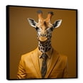 thumbnail image 2 of Designart "Fashion Giraffe in Yellow and Brown" Animals Framed Wall Art - Traditional Yellow Giraffe Fashion Living Room Framed Canvas Art, 2 of 6