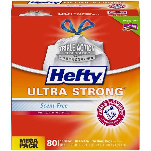 Hefty Ultra Strong Tall Kitchen Trash Bags - Scent Free ...