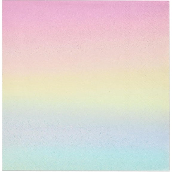 Gift Boutique 100 Count Pastel Rainbow Cocktail Beverage Napkins Disposable Paper Ombre Dessert Napkin for Summer Spring Birthday Party Supplies