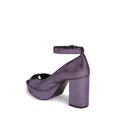 thumbnail image 2 of Shellys London Florida Purple Peep Toe Ankle Strap Platform Retro 70's Pump (Purple, 38), 2 of 2