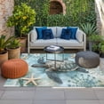 thumbnail image 2 of Vintage Coastal Turtle Outdoor Rug for Patio/Deck/Porch, Non-Slip Large Area Rug 4 x 6 Ft, Summer Beach Starfish Coral Indoor Outdoor Rugs Washable Area Rugs, Reversible Camping Rug Carpet Runner, 2 of 8