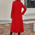 thumbnail image 4 of ClodeEU Women's Wool Blend Long Coat, Notched Lapel Double Breasted Pea Coat,Winter Slim Fit Trench Coat Red,Womens Plus S, 4 of 7