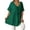 Army Green, variant on Matching Summer Set for Curvy Women Pompom Detail Top and Flowy Skirt V-Neck Short Sleeve Outfit