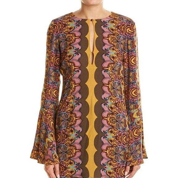 Free People Womens Bell Sleeve Tunic Dress, Pink, 4