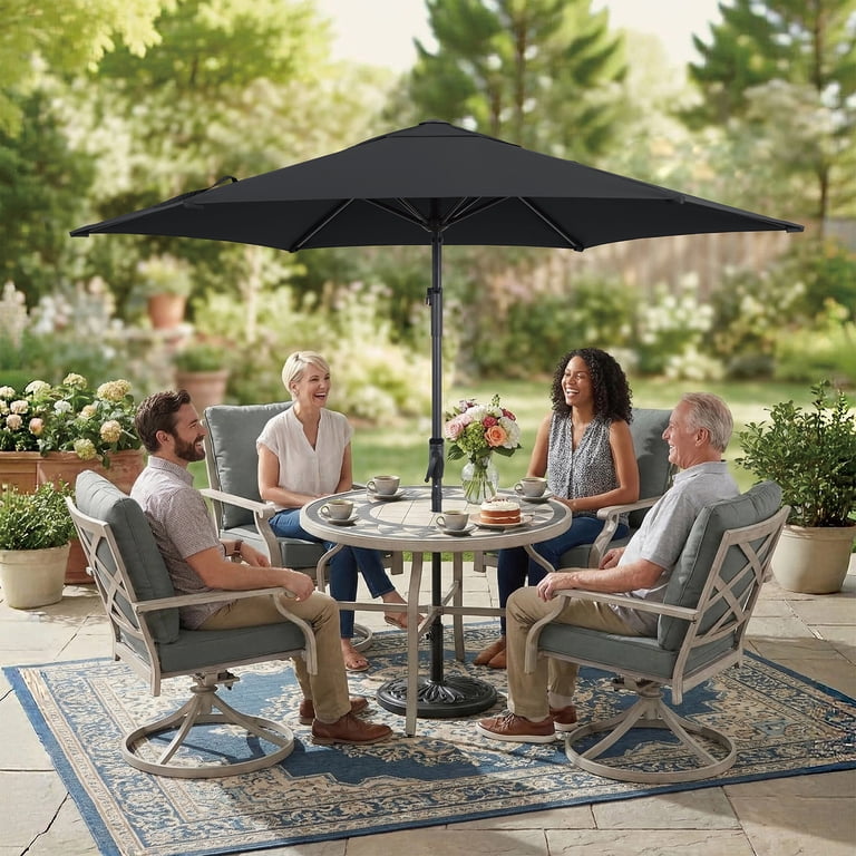 heavy duty outdoor patio table umbrella wind resistant JEAREY 9FT Outdoor Umbrella with Push Button Tilt and Crank, Market Umbrella 8 Sturdy Ribs UV Protection Waterproof for Garden, Deck, Backyard, Pool (Beige) : Patio 7.5ft Patio Umbrella Bonosuki 7.5Ft LED Patio Market