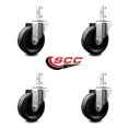 thumbnail image 2 of 4 Inch Phenolic Wheel Swivel 3/4 Inch Square Stem Caster Set Service Caster, 2 of 2