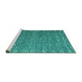 thumbnail image 2 of Ahgly Company Machine Washable Indoor Round Abstract Turquoise Blue Modern Area Rugs, 5' Round, 2 of 4