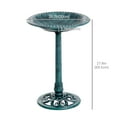 thumbnail image 3 of Outsunny 27'' Bird Bath Outdoor Resin Decor with Fleur De Lis Pattern, 3 of 10