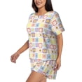 thumbnail image 2 of Naloa Cat And Rabbit Women's Short-Sleeved Pajama Set, Loungewear, Summer pajamas, Breathable Cozy - 4X-Large, 2 of 9