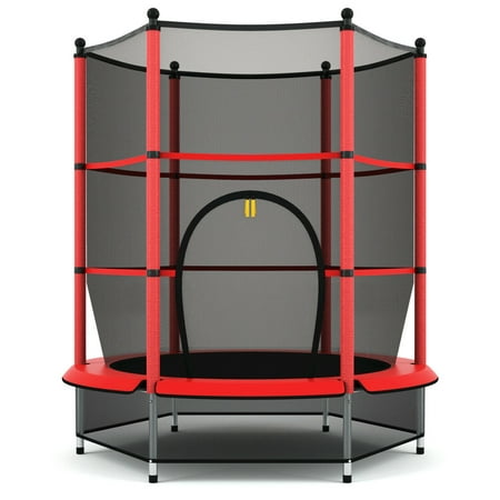 Gymax Kids Youth Jumping Round Trampoline Exercise W/ Safety (Best Exercise Trampoline Brand)