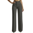 thumbnail image 6 of Inglocry Women's High Waisted Wide Leg Dress Pants Office Business Casual Work Trousers Flowy Work Palazzo Pants 2026 Dark Gray M, 6 of 7