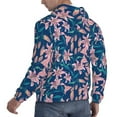 thumbnail image 3 of Hoodies for Men - Blue Leaves Lilies Flowers Long Sleeve Comfrt Men'S Fashion Hoodies & Sweatshirts, Sweatshirts for Men Hoodies Pullover Clothing Clothes with Pouch, 3 of 7
