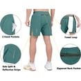 thumbnail image 3 of Little Donkey Andy Men's Workout Running Shorts Lightweight Athletic Shorts, Quick Dry, Breathable Shorts with Mesh Liner Green-Blue Slate XXL, 3 of 7