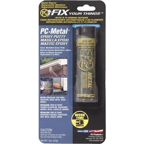 PC Products 025550 2 Oz Gray Metal Putty Epoxy