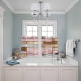 thumbnail image 3 of Pink Brown Vintage Kitchen Curtains Small Short 39 Inch Length, Retro Farmhouse Elegant Pastoral Grommet Top Bedroom Living Room Curtains, Light Filtering Cafe Curtain Drapes 2 Panels Set 55''x39'', 3 of 9