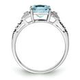 thumbnail image 2 of Sterling Silver Rhodium Plated Diamond and Aquamarine Ring QR4502AQ, 2 of 5