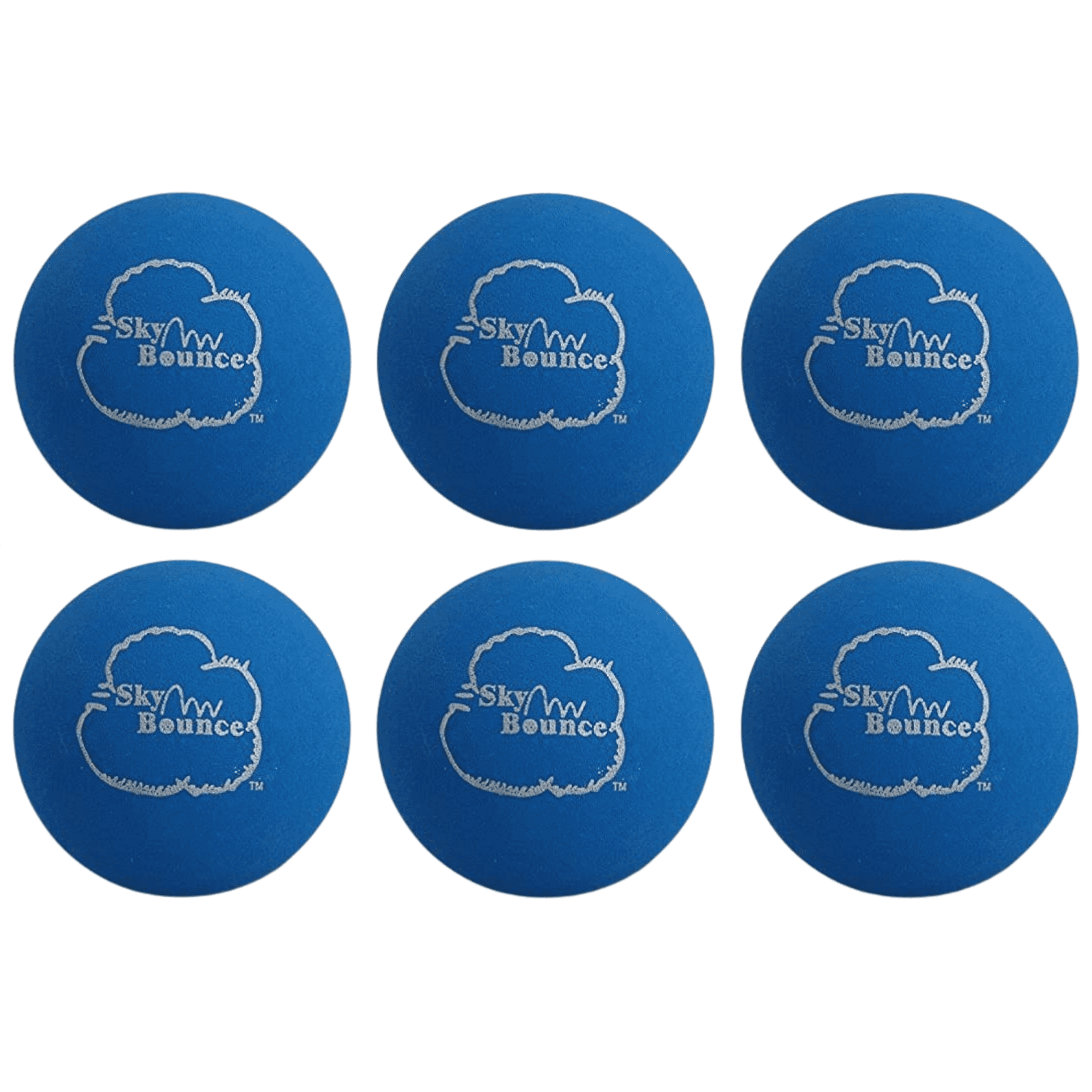 (6) New SKY Bounce Rubber HAND BALL Racquetball Stickball Catch Fetch COLOR Blue