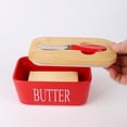 thumbnail image 4 of Home Decor Qwtwty Rectangular Ceramic Box Sealed Box Western Style with Ceramic Knife And Wooden, 4 of 6