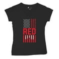 thumbnail image 5 of Remember Everyone Deployed Women's V-Neck T-shirt Until They All Come Home RED Friday Military US Flag American Patriot Tee, 5 of 7