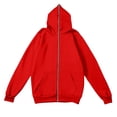 thumbnail image 5 of Jessboyy Men's Full Face Zip Up Hoodie Streetwear Hooded Sweatshirts with Zipper Fall Winter Comfy Casual Party Hoodie Jackets with Pockets Red,M, 5 of 5