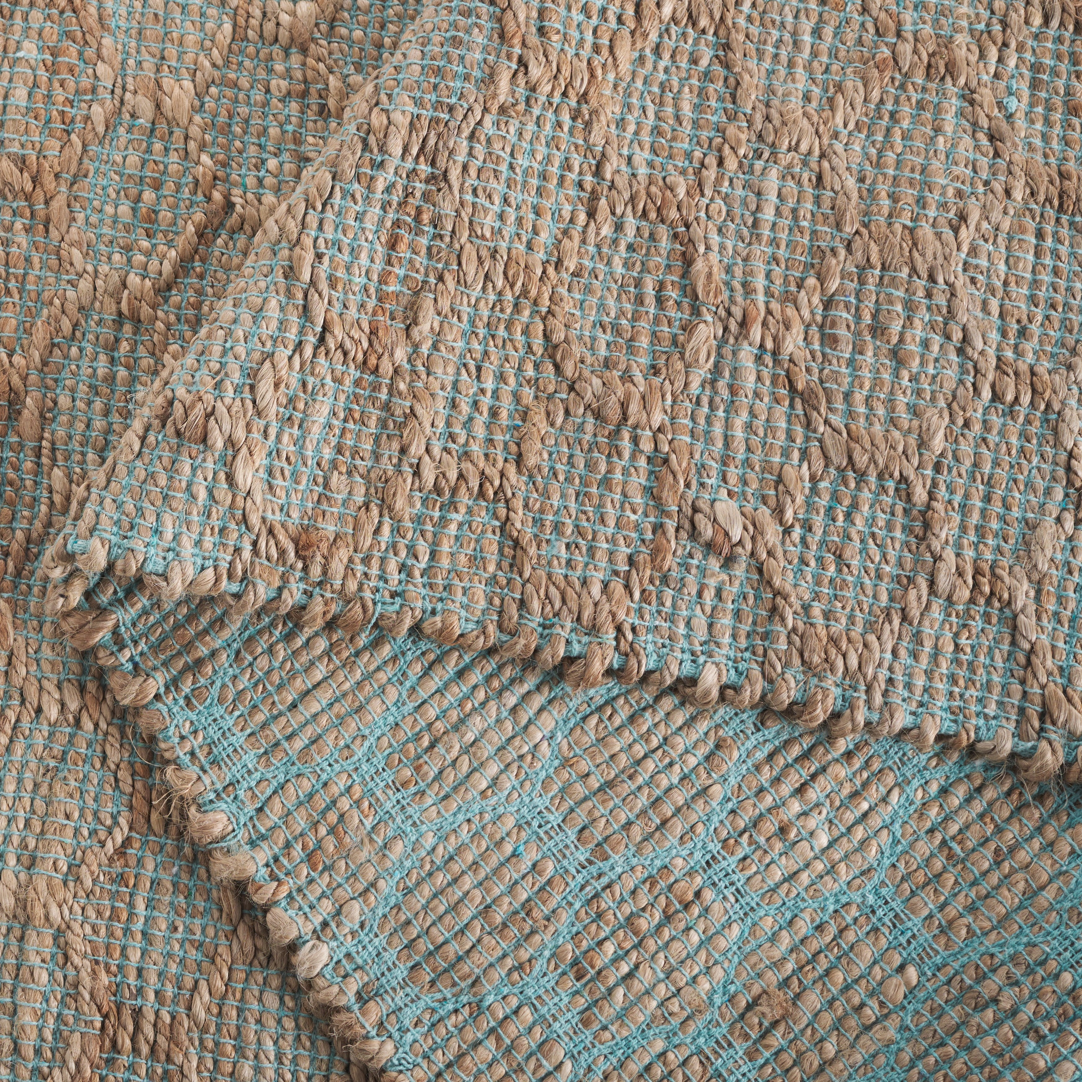 SAFAVIEH Cape Cod Fallon Geometric Area Rug, Light Blue/Natural, 4' x 6'