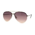 thumbnail image 2 of Mens Half Rim Double Bridge Tear Drop Pilot Metal Rim Sunglasses Gold Brown Smoke, 2 of 4