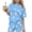 Multicolor, variant on Girls Two Piece Outfits Daisy Print Short Sleeve Top with Elastic Waistband Shorts Soft Polyester Spandex Summer Matching Set Light Blue Multicolor,Size 14-15T