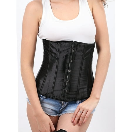 

SHCKE Women s Satin Underbust Corset Bustier Plus Size Lace Up Boned Lingerie Bridal Waist Training Corset