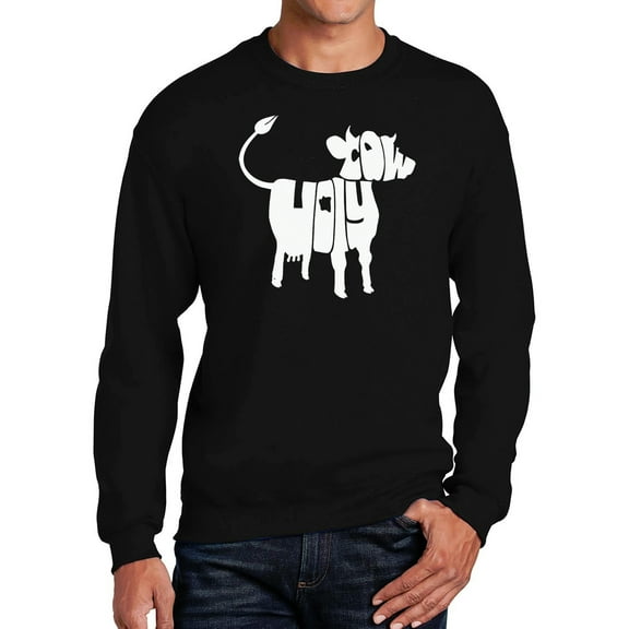Men's Word Art Crewneck Sweatshirt - Holy Cow