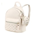 thumbnail image 1 of Mochila nueva y adecuada para mujer, elegante, pequeña, de piel sintética, impermeable, color blanco, 1 of 2