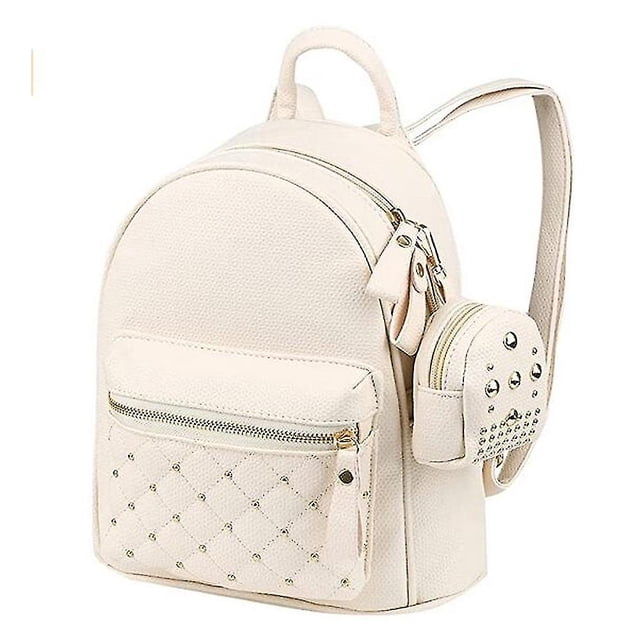 Mochila nueva y adecuada para mujer, elegante, pequeña, de piel sintética, impermeable, color blanco