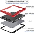 thumbnail image 2 of DWaybox Étui Robuste pour iPad Air 13‐inch (M4) 2026 Modèle A3462, Étui Blindée Antichoc à 3 Couches (Silicone Souple + PC Rigide) avec Béquille et Porte‐crayon -Rouge + Noir, 2 of 4