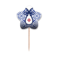 thumbnail image 1 of La cultura china flor azul linea Selección de pastelitos Star lable Flag en palillos de dientes, 1 of 3